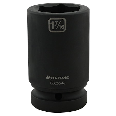 Dynamic 1" Drive Deep Socket, Black Phosphate, Tools 1-7/16" X 1" Drive, 6 Point Deep Length D025546